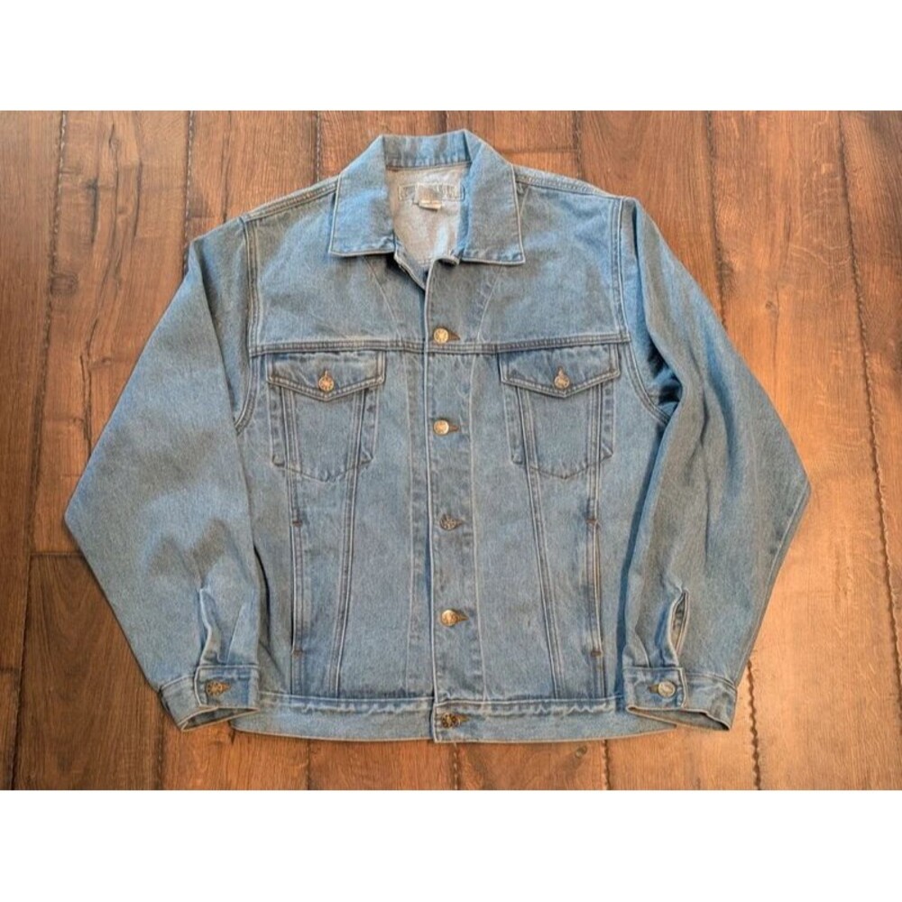 Vintage NWT Today's News Denim Jacket Men's Size Small Light Wash